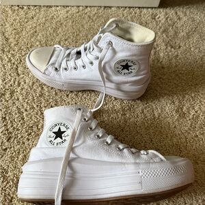 Converse White Platform High-Tops